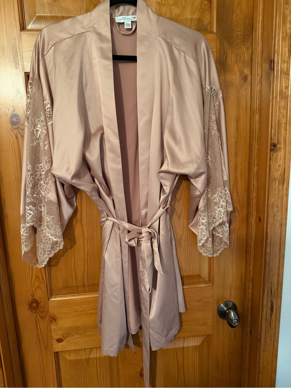 Dreamy Rose Satin Lace Robe by In Bloom